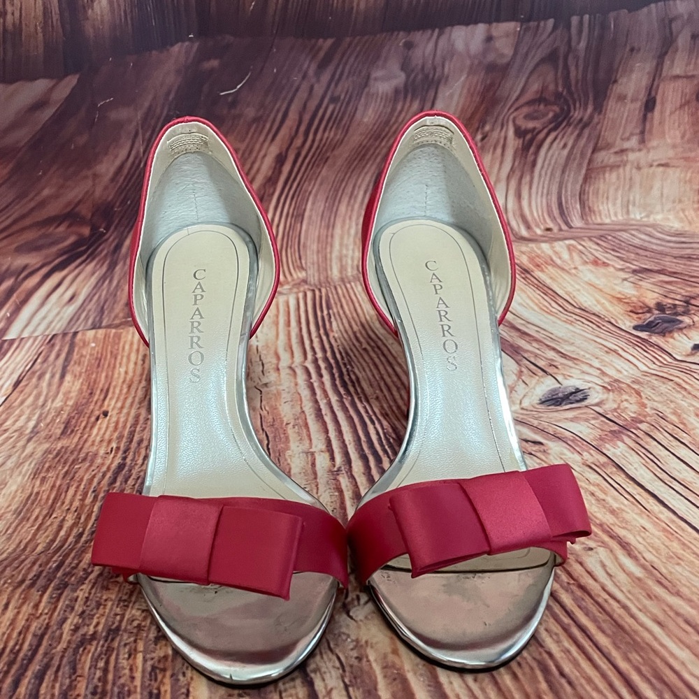 Gorgeous Pink and Silver Heels Bow Detai